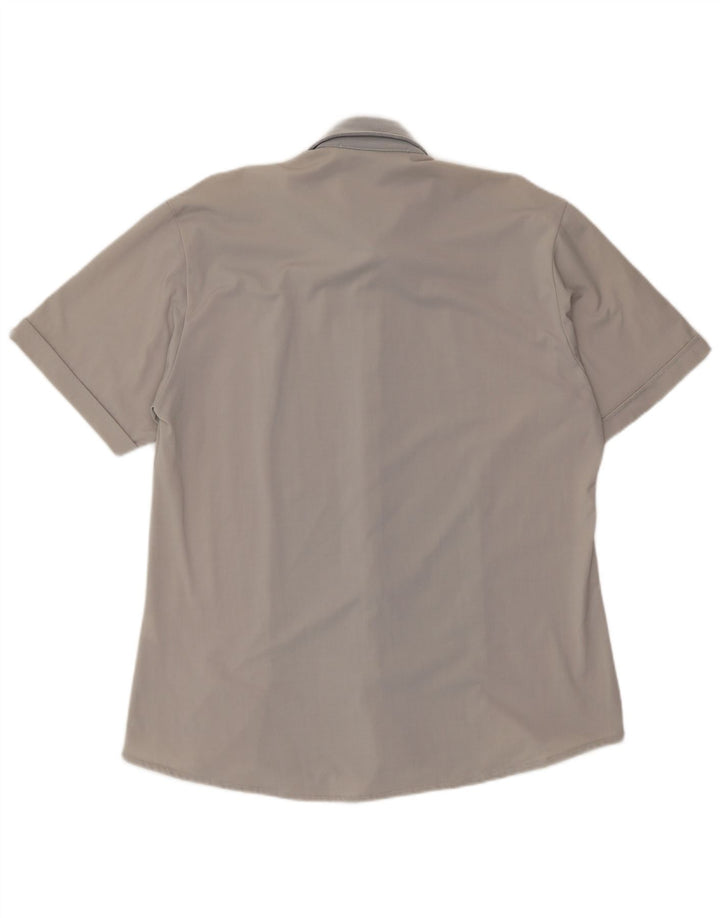 Sasch Hombre Camisa De Manga Corta Grande Gris Colorblock Poliéster