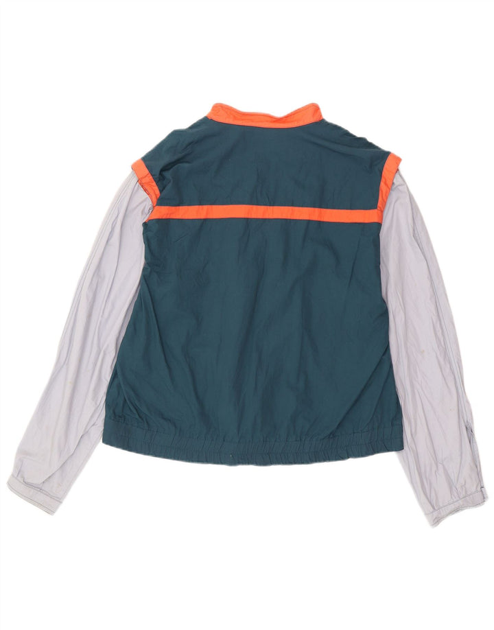 VINTAGE Chaqueta Bomber para Mujer Reino Unido 18 XL Color Verde Bloque
