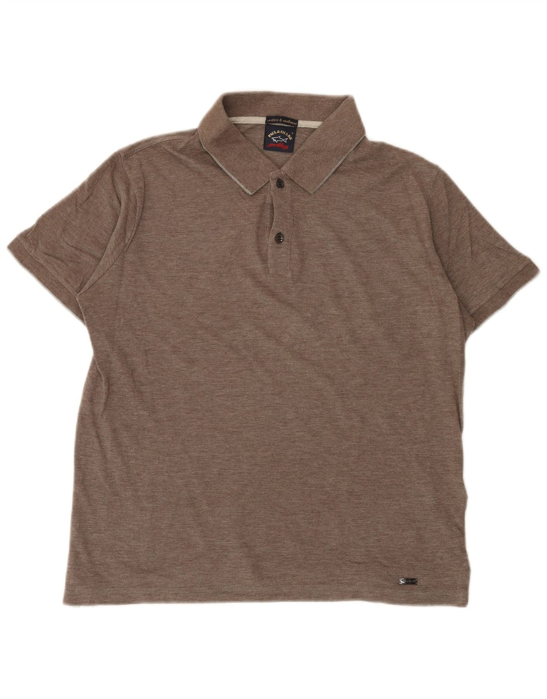 Paul & Shark Polo de corte regular para hombre de algodón marrón medio