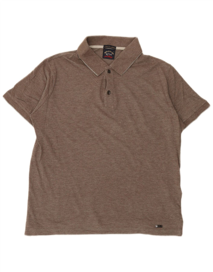 Paul & Shark Polo de corte regular para hombre de algodón marrón medio