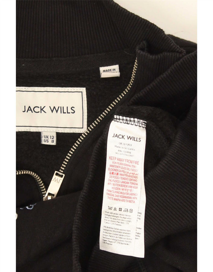 Jack Wills Sudadera con gráfico extragrande para mujer, talla 40, talla M, color negro