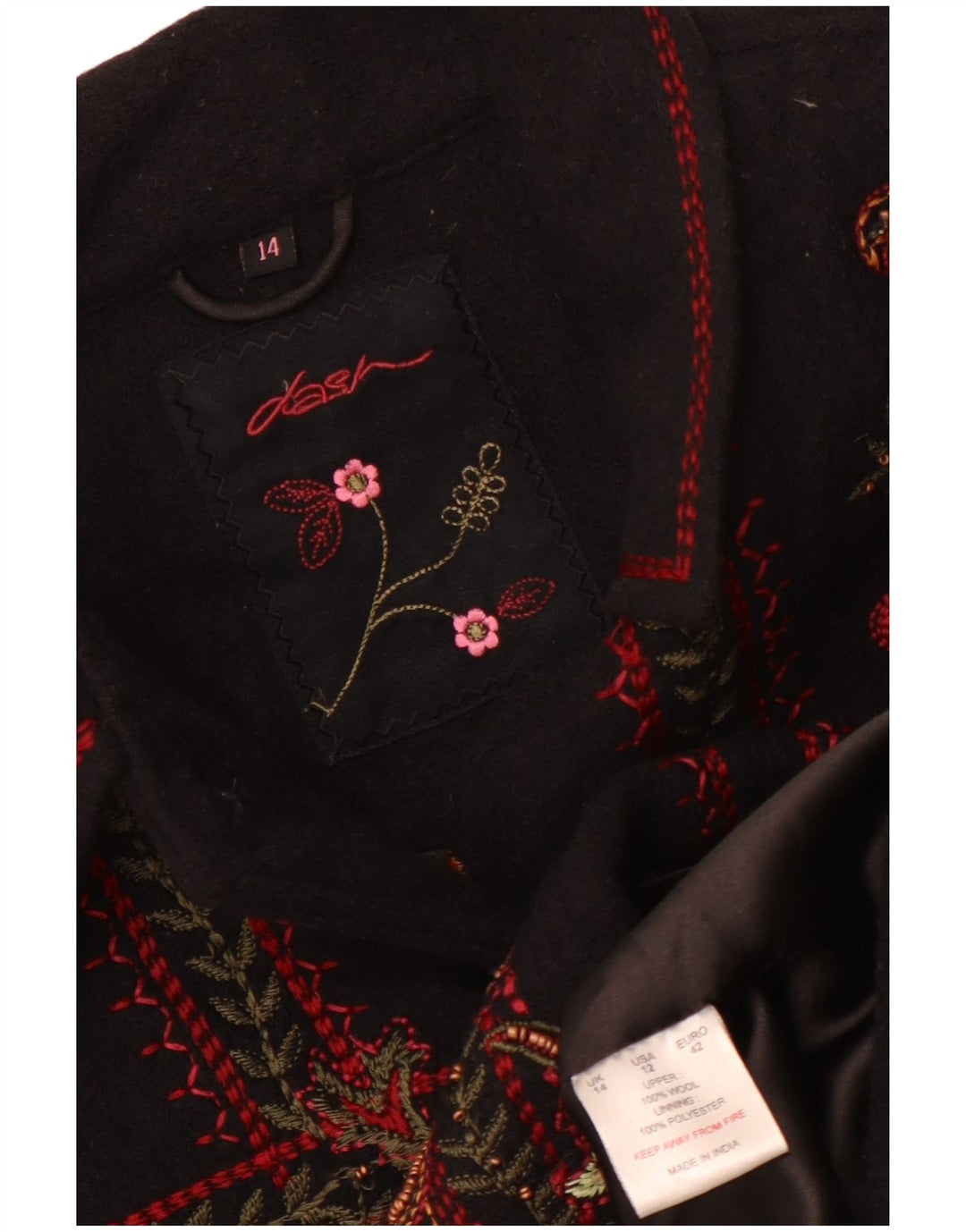 Dash - Chaqueta bomber para mujer, talla 40, talla grande, lana de cachemira negra