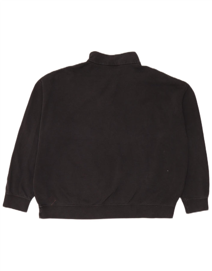 Nike Sudadera extragrande con cremallera de 1/4 para mujer UK 10 Small Black Cotton