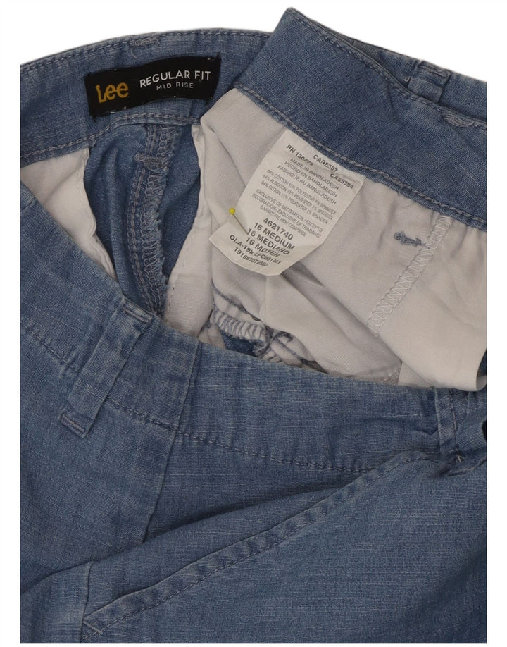 LEE Pantalones cortos casuales de talle medio para mujer, ajuste regular, talla 16, 2XL, W36, algodón azul