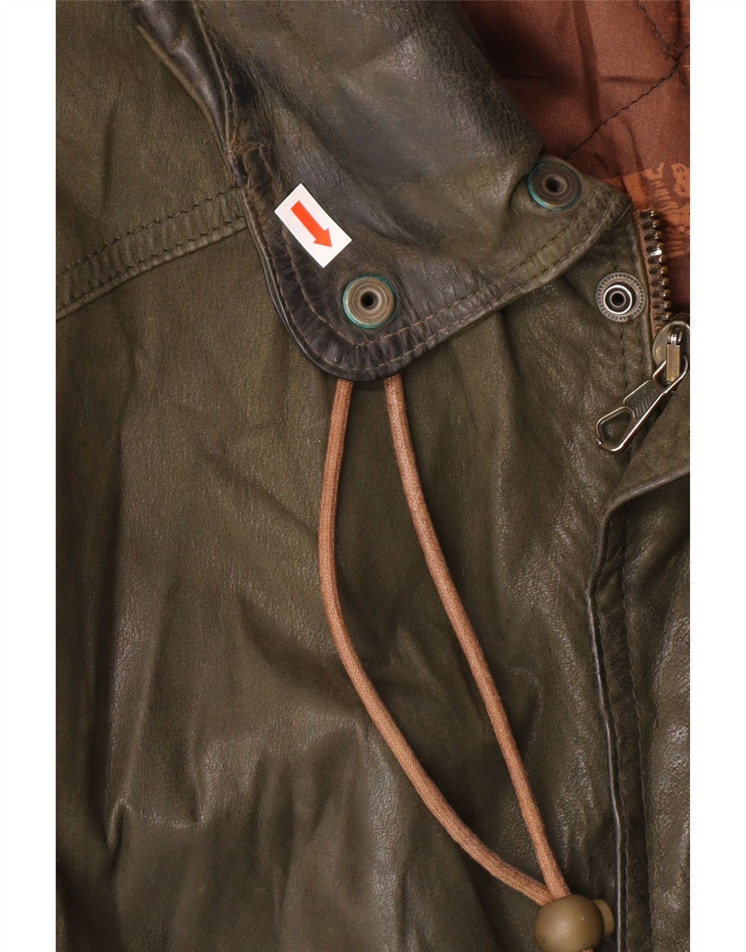 Chaqueta de cuero vintage para hombre IT 52 XL cuero caqui