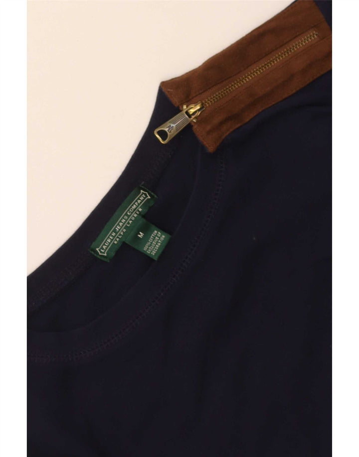 Ralph Lauren - Camiseta de montar para mujer, manga larga, talla 40, talla M, color azul marino