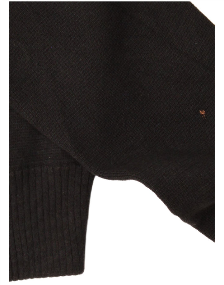 ARMANI JEANS Suéter Cárdigan para Mujer UK 12 Mediano Algodón Negro