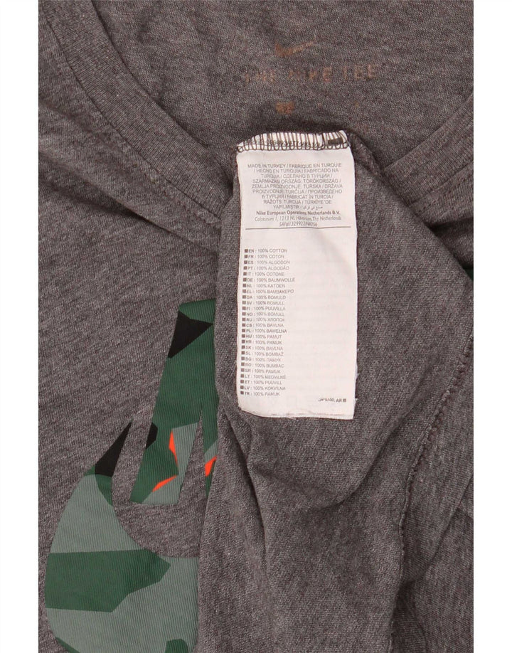 Nike Dri Fit Graphic Camiseta para hombre, talla pequeña, algodón gris