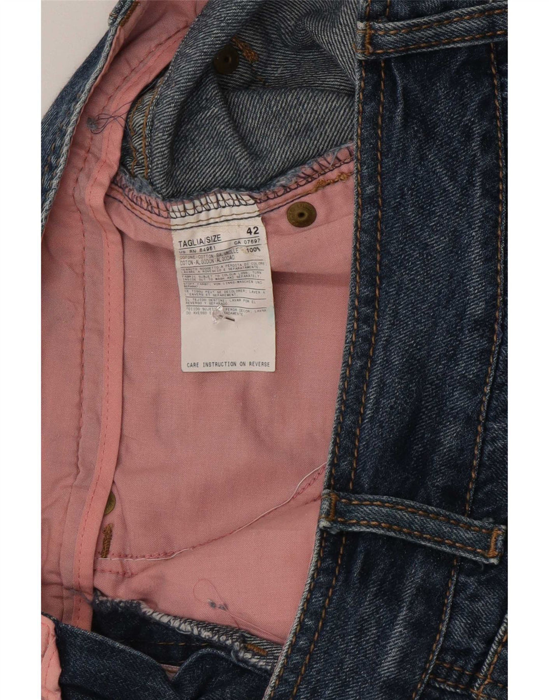 Shorts Vaqueros Benetton Mujer IT 42 Medium W30 Azul Algodón