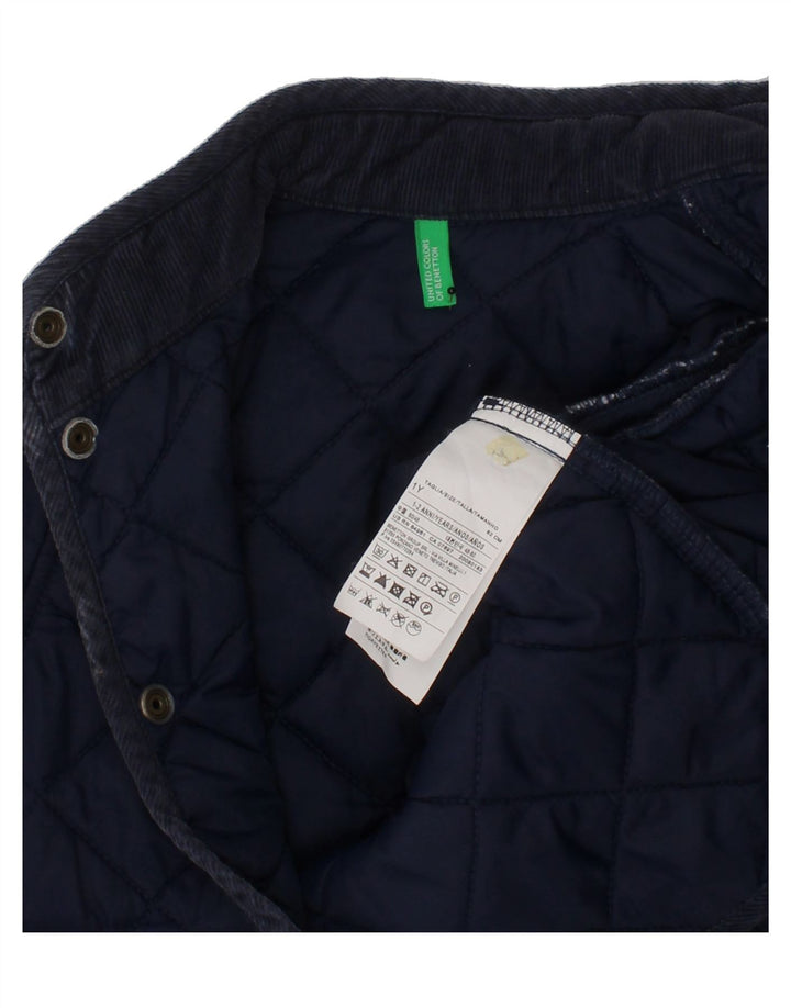 BENETTON Baby Boys Quilted Jacket 18-24 Months Navy Blue Polyamide Vintage Benetton and Second-Hand Benetton from Messina Hembry 