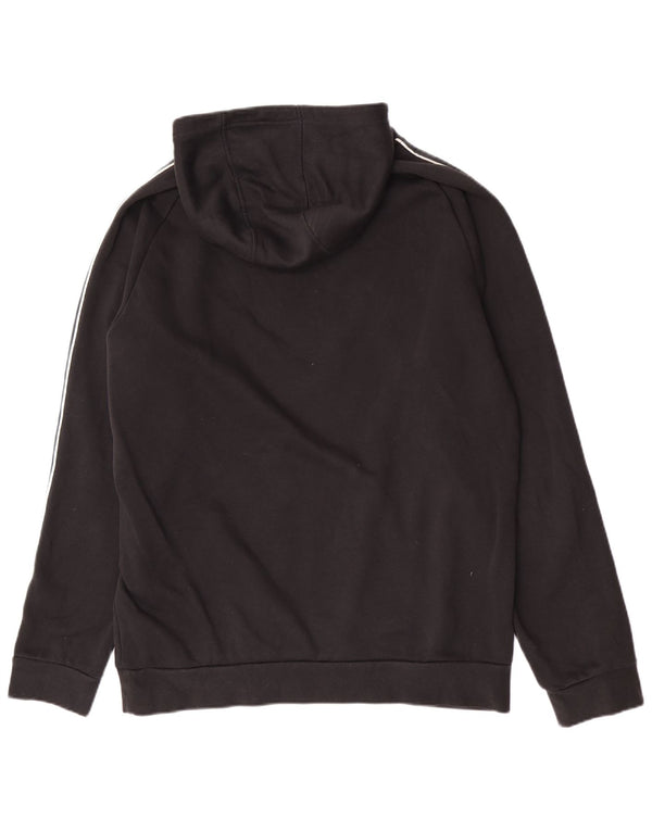 Adidas - Sudadera con capucha para hombre, talla grande, algodón negro
