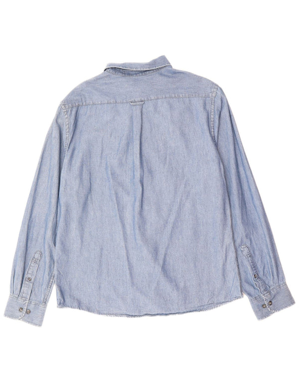 IZOD Camisa vaquera de agua salada para hombre Algodón azul grande