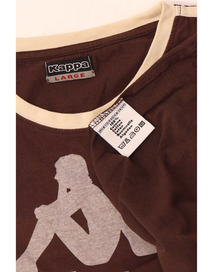 Kappa - Camiseta gráfica para hombre, talla grande, algodón marrón