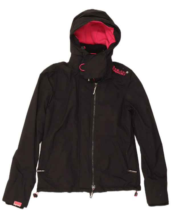 Superdry Chaqueta cortavientos con capucha para mujer UK 40 Small Black Nylon