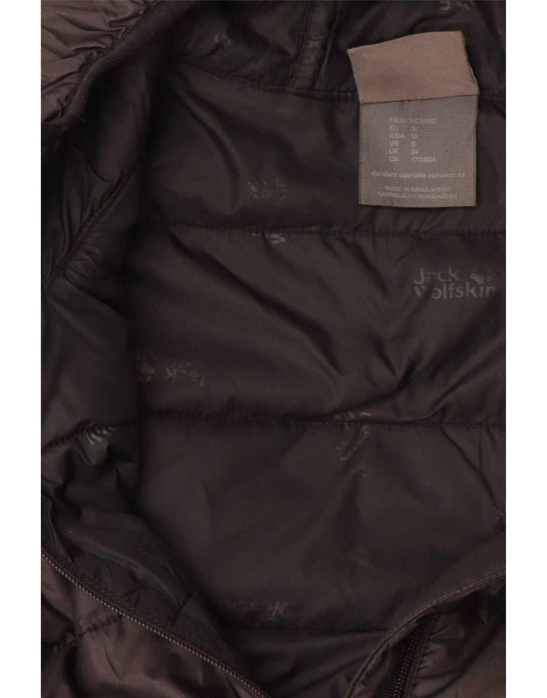 JACK WOLFSKIN Chaqueta acolchada con capucha para hombre UK 34 Small Negro Poliéster