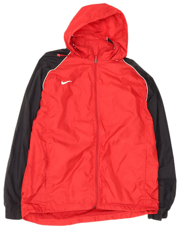 Nike Chaqueta impermeable con capucha para hombre UK 42/44 Large Red Colourblock Nylon