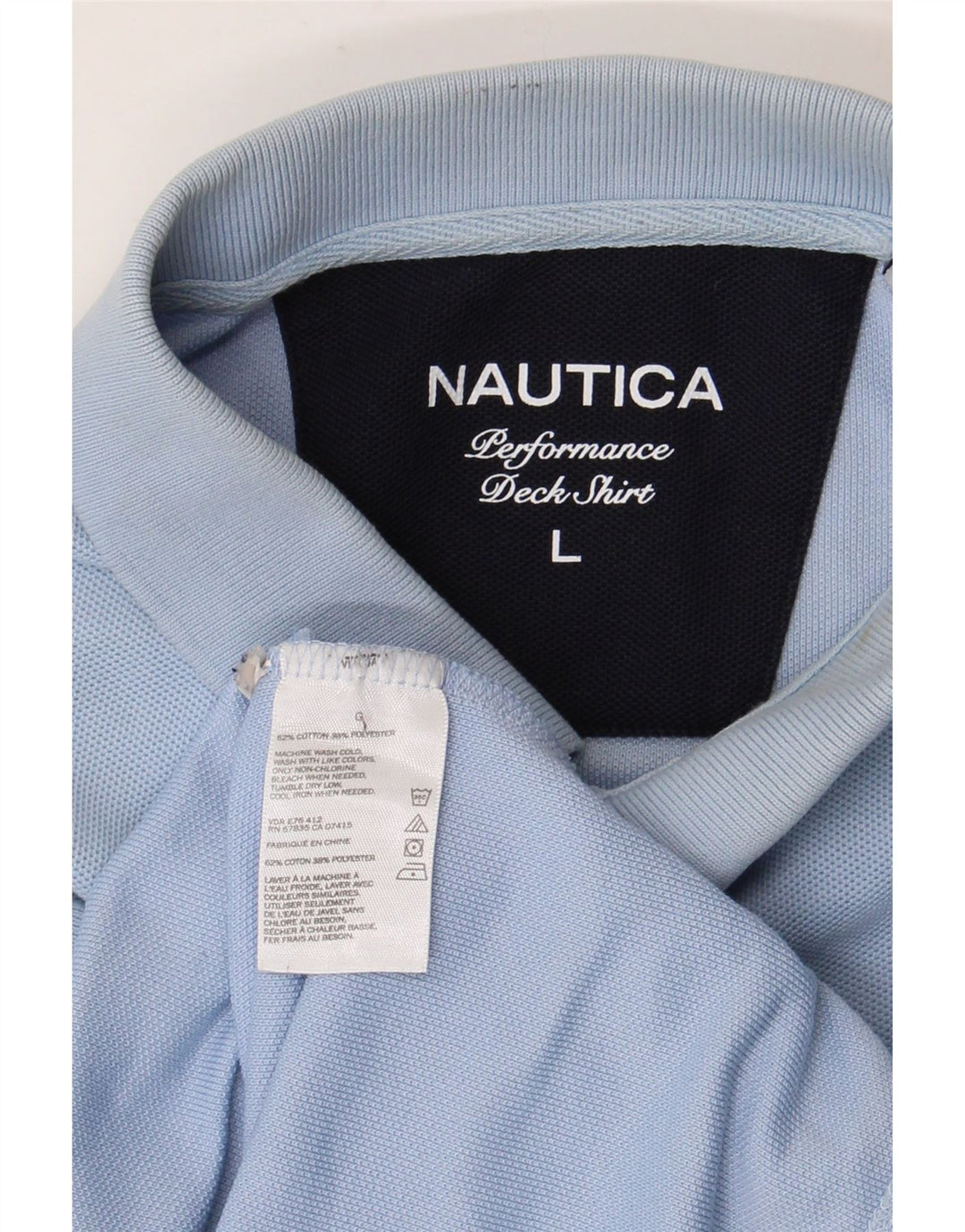 Nautica Polo para hombre de algodón azul grande