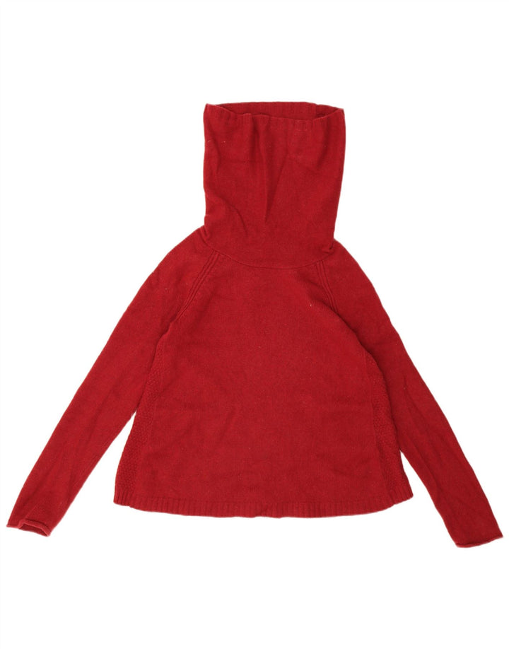 Jigsaw Jersey de cuello vuelto para mujer UK 12 Medium Red Lambswool
