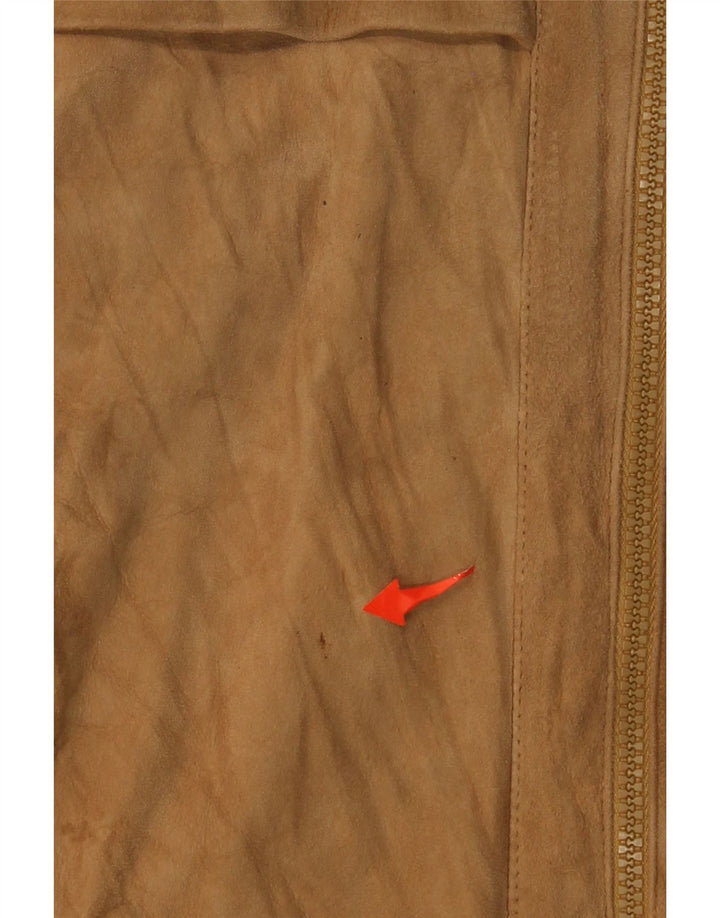 VINTAGE Chaqueta de piel de oveja para hombre Reino Unido 38 Marrón medio