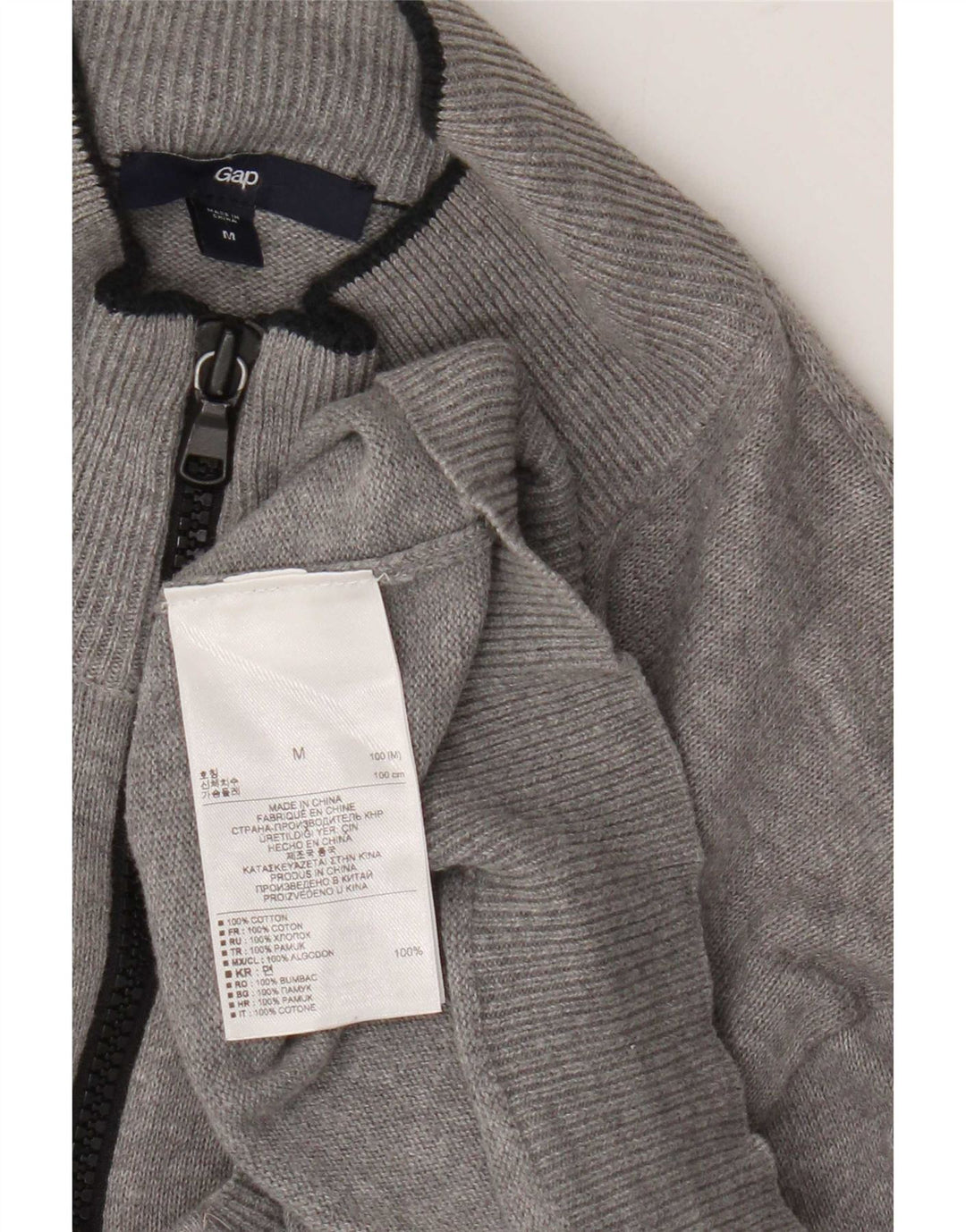 Jersey tipo cárdigan para hombre Gap de algodón gris medio