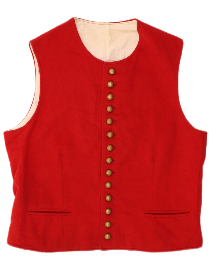 Vintage mujer chaleco Reino Unido 14 rojo medio