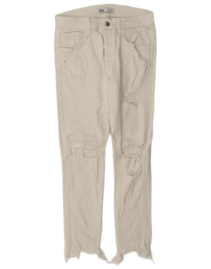 Zara Jeans ajustados desgastados para hombre EU 38 Small W30 L27 Algodón blanco
