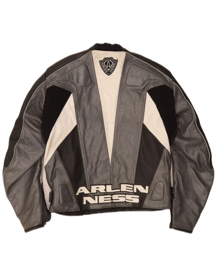 Arlen Ness Chaqueta motociclista gráfica para hombre Talla 54 Motocicleta gris grande