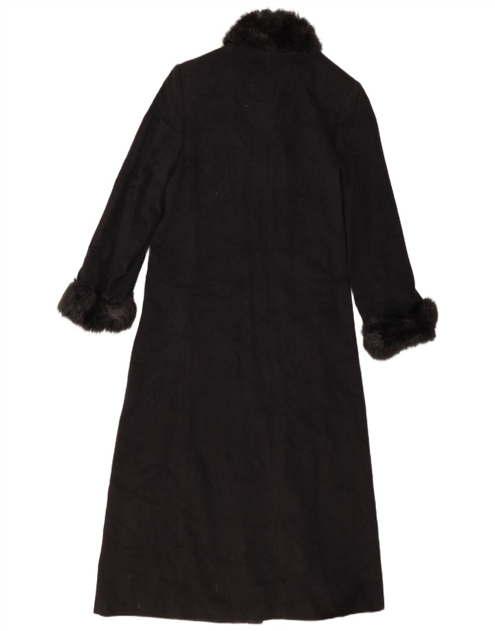 Marks & Spencer Abrigo largo para mujer UK 46 Grande Lana virgen negra