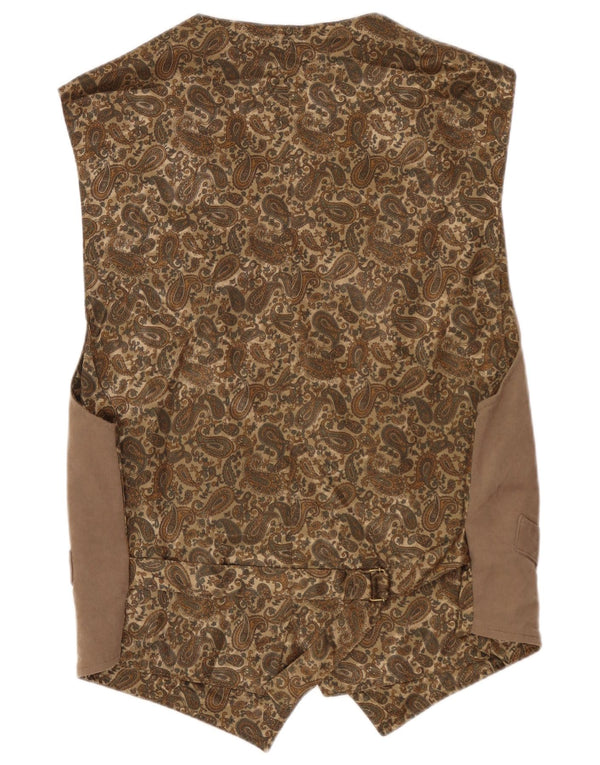 Chaleco vintage para hombre XL Marrón Paisley