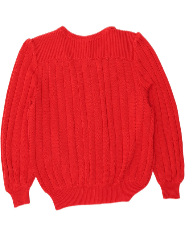 Vintage Womens Cardigan Sweater IT 46 Large Red Cotton