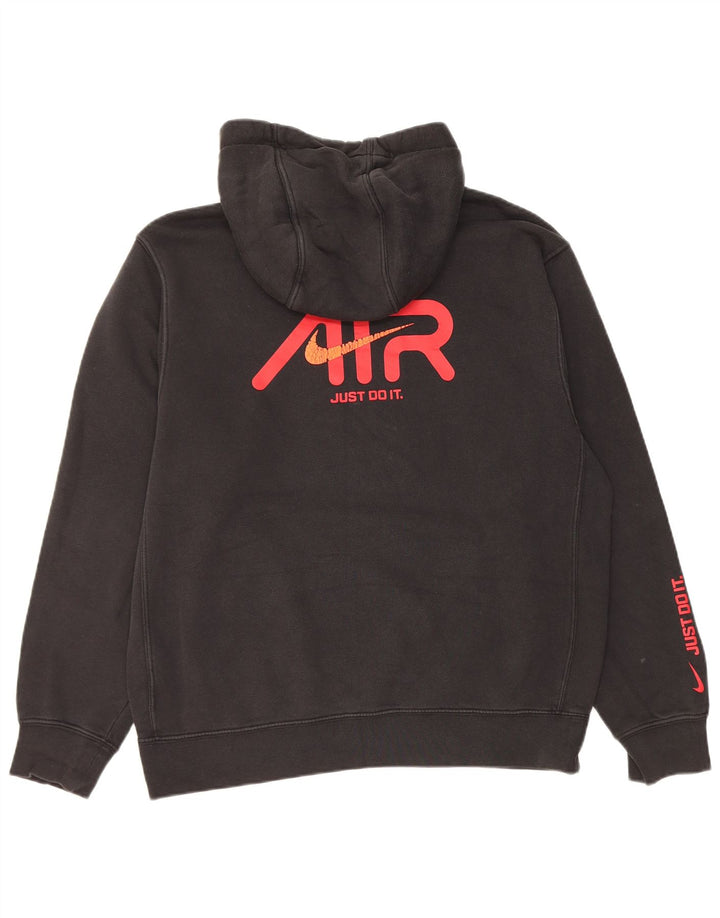 Nike Sudadera con capucha gráfica para hombre, jersey de algodón negro mediano