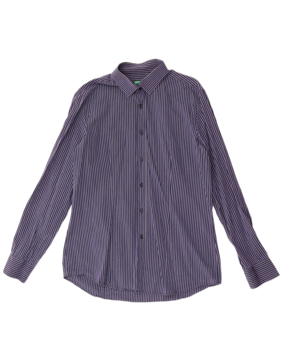 Camisa BENETTON Hombre Mediana Azul Marino Raya diplomática