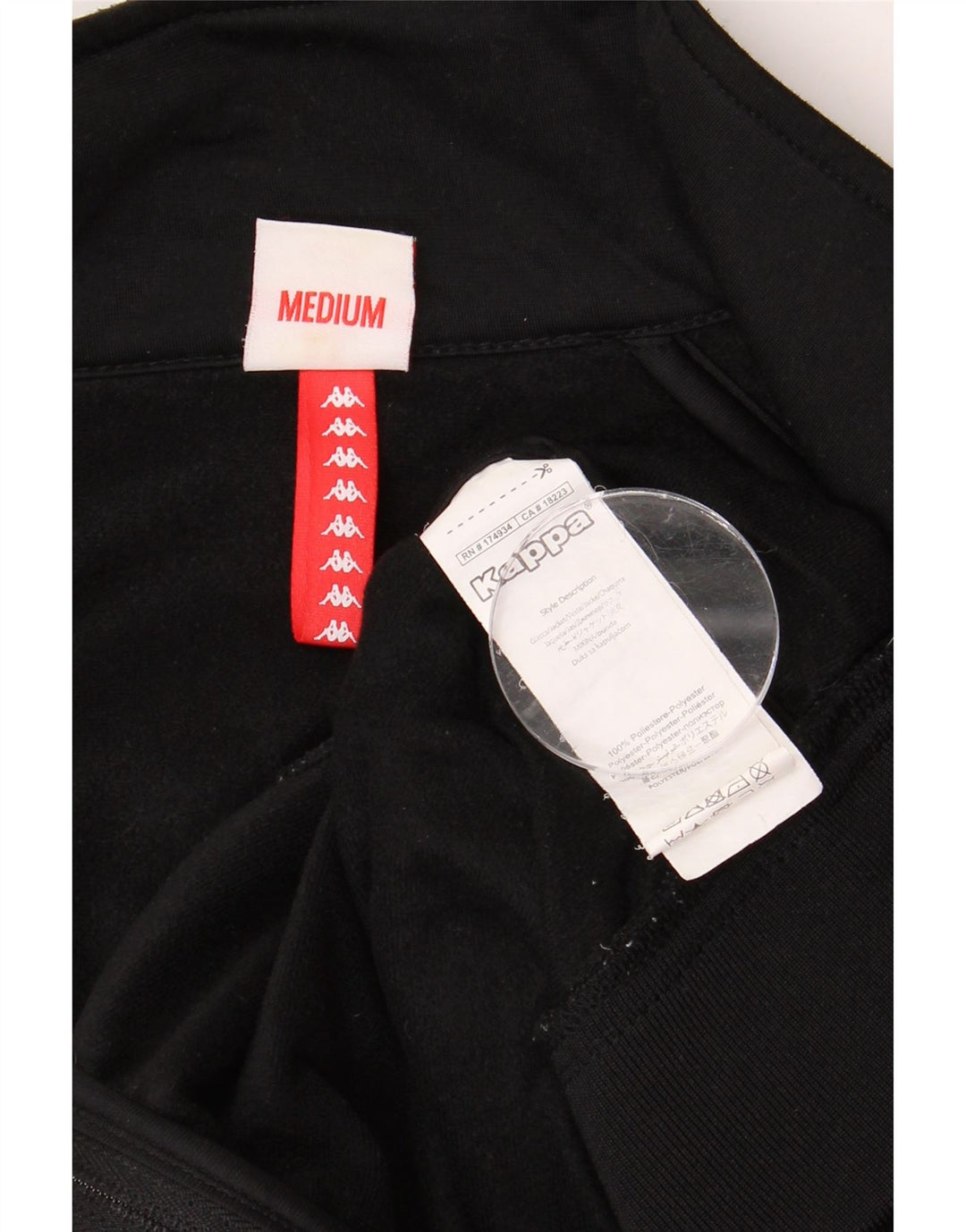 KAPPA Chaqueta superior de chándal con gráfico para hombre Poliéster negro mediano