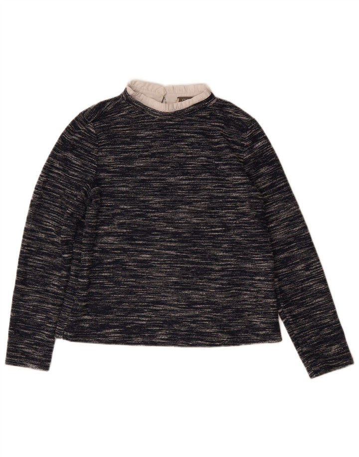 Oasis Blusa de manga larga para mujer UK 44 Medio azul marino moteado
