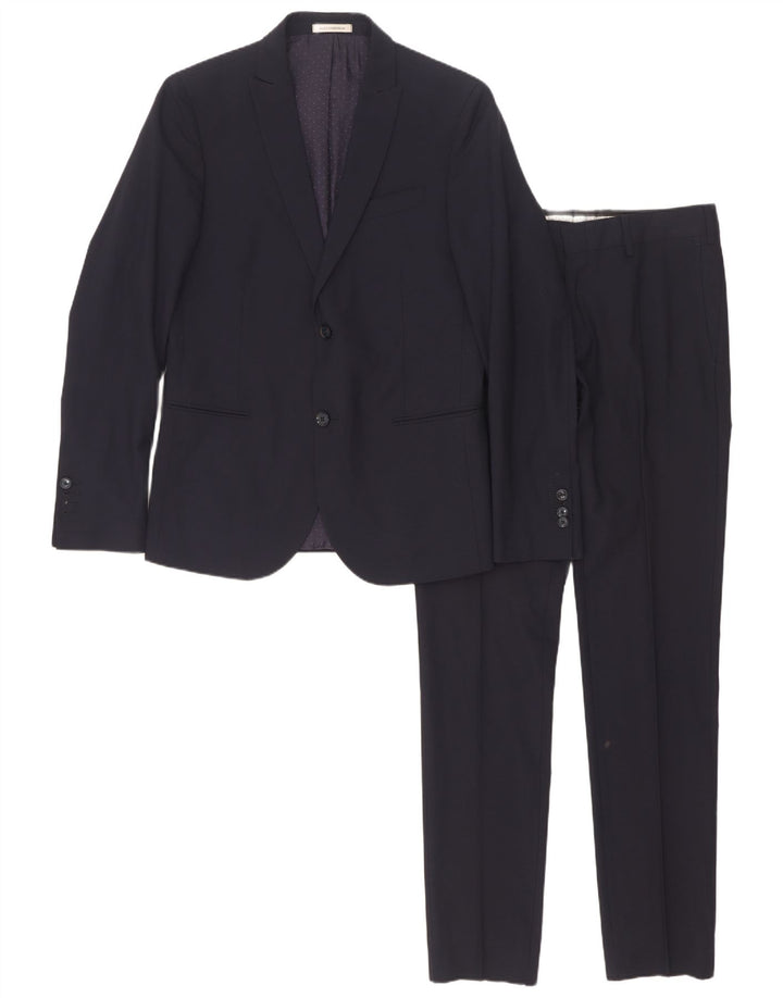 Daniele Alessandrini Traje de 2 piezas para hombre IT 46 Small W31 L33 Azul marino