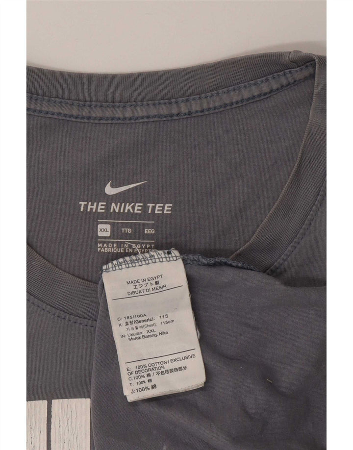 Nike Camiseta gráfica para hombre Top 2XL Gris Algodón