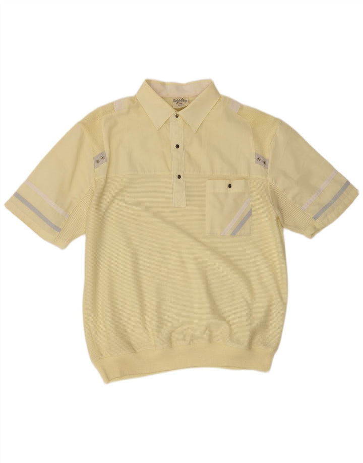 Angelo Litrico Camisa tipo jersey para hombre IT 48/50 Medium Yellow Stripes