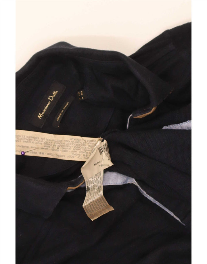 Massimo Dutti Polo Manga Larga Hombre Algodón Azul Marino Medio