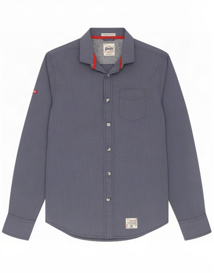 Camisa Superdry para hombre de algodón azul medio