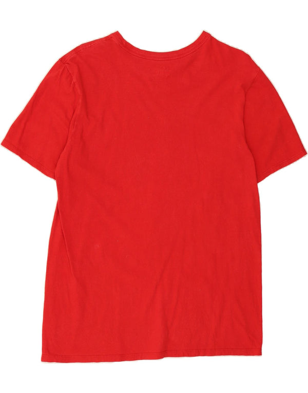 NIKE Womens Athletic Cut Graphic T-Shirt Top UK 14 Medium Red Cotton