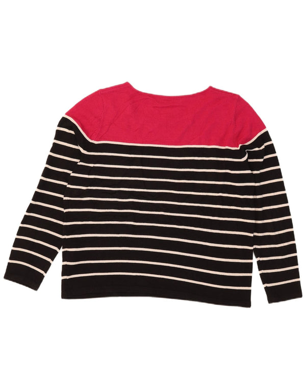 Marks & Spencer Jersey con Cuello Barco para Mujer UK 46 Grande Rayas Negras
