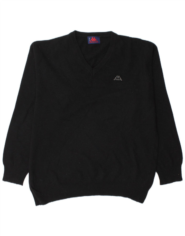 Kappa Hombre Jersey con Cuello en V Jersey Grande Lana Negra