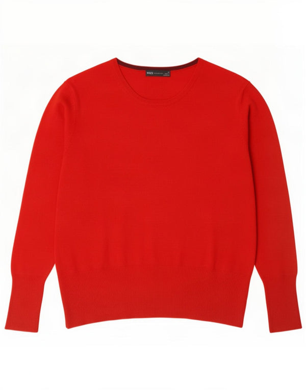Marks & Spencer Jersey con Cuello Barco para Mujer UK 22 3XL Viscosa Roja