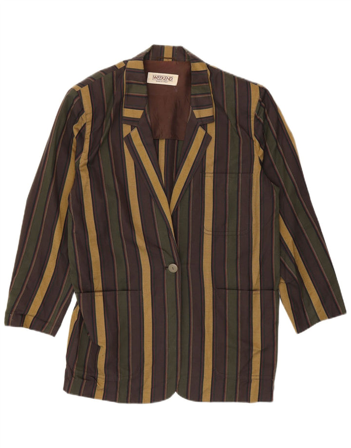 Weekend Chaqueta tipo blazer para mujer con 1 botón, talla 44, talla grande, multicolor, a rayas
