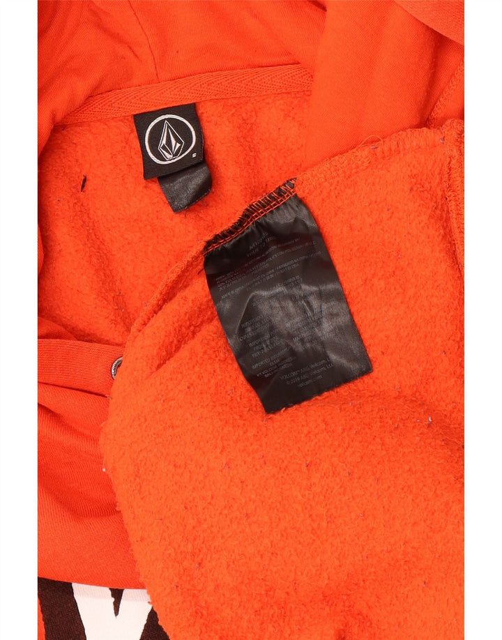 VOLCOM Jersey con capucha gráfica para hombre pequeño algodón naranja