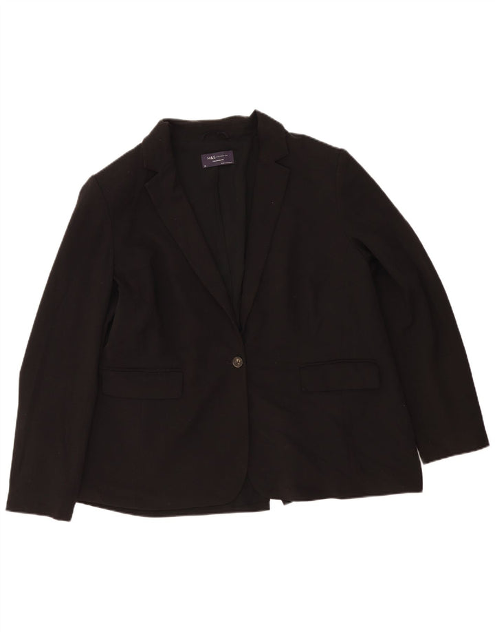 Marks & Spencer Chaqueta tipo blazer con 1 botón para mujer, talla 44, 2XL, color negro