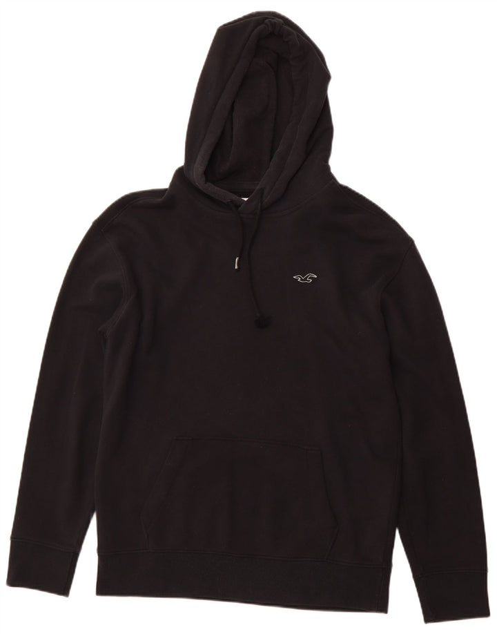 HOLLISTER Jersey con capucha para hombre pequeño de algodón negro