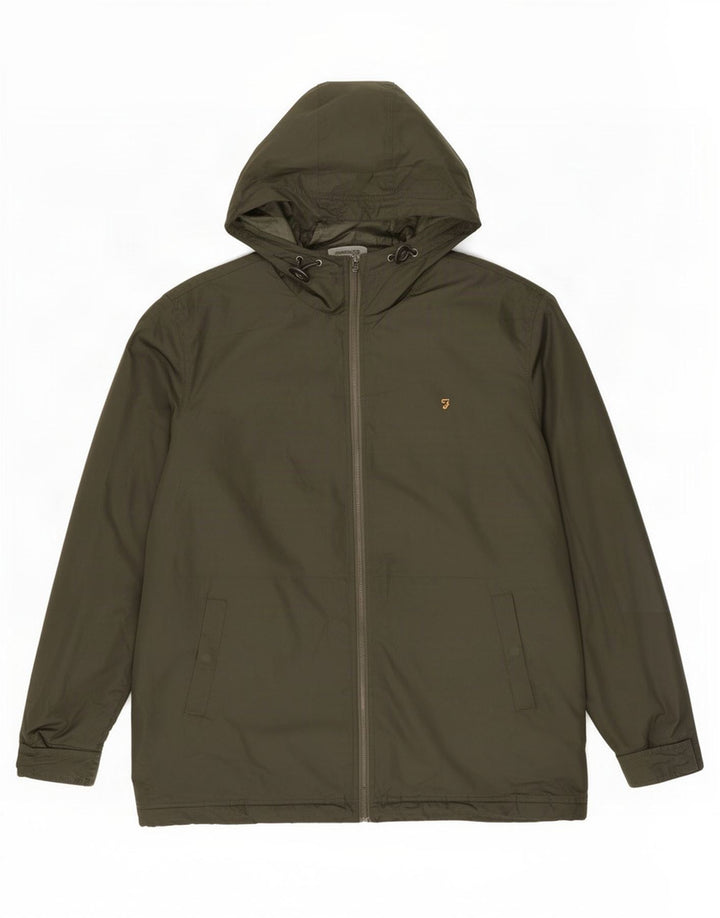 Farah Chaqueta impermeable con capucha para hombre UK 40 Large Green