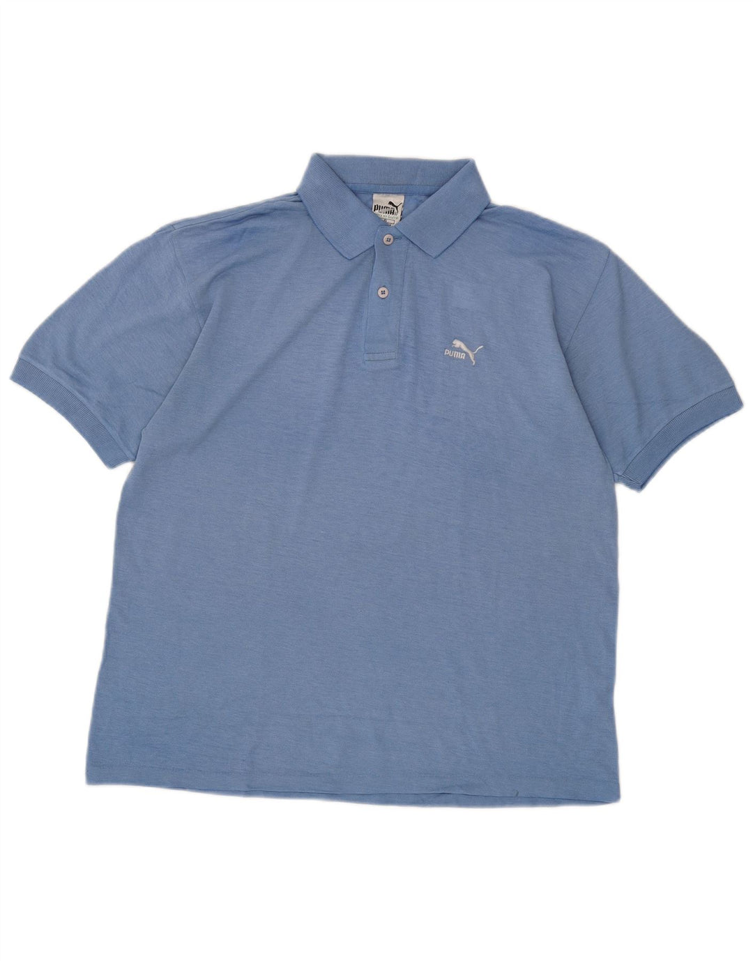 Polo PUMA para hombre de algodón azul medio