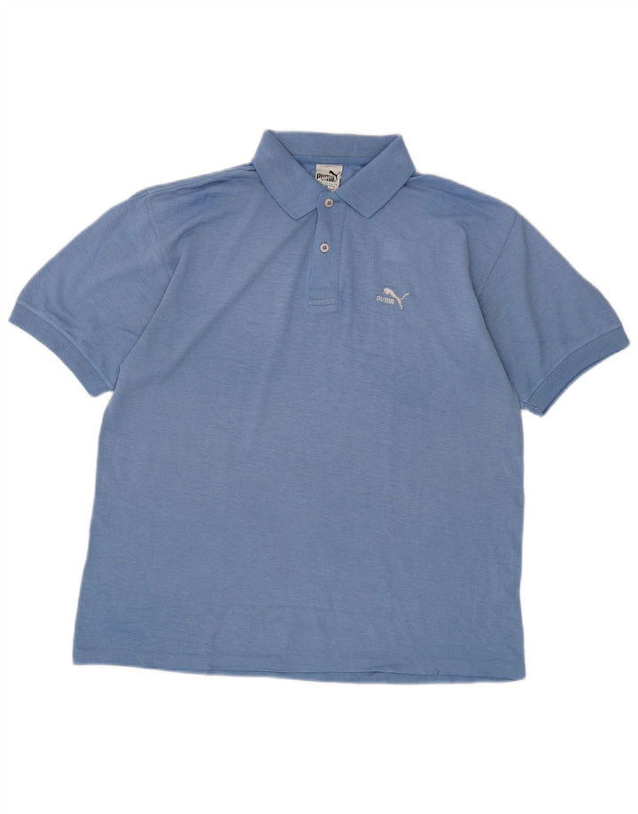 Polo PUMA para hombre de algodón azul medio